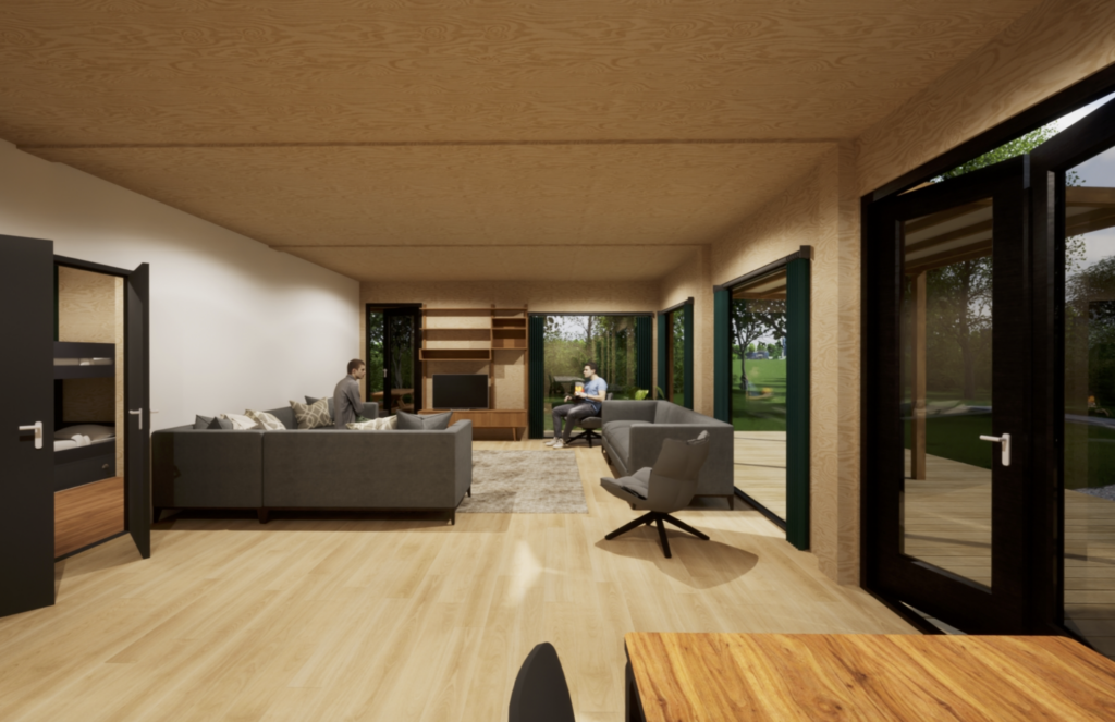 Ruime woonkamer met open keuken en zithoek