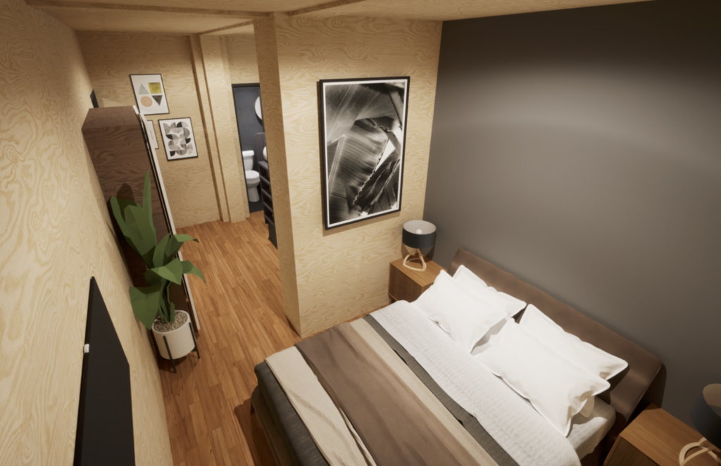 Slaapkamer voor 4 personen met eigen badkamer