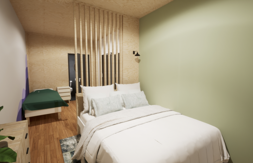 Ruime slaapkamer met eigen badkamer