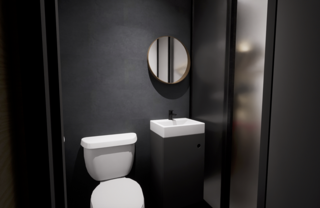 Badkamer met douche en toilet