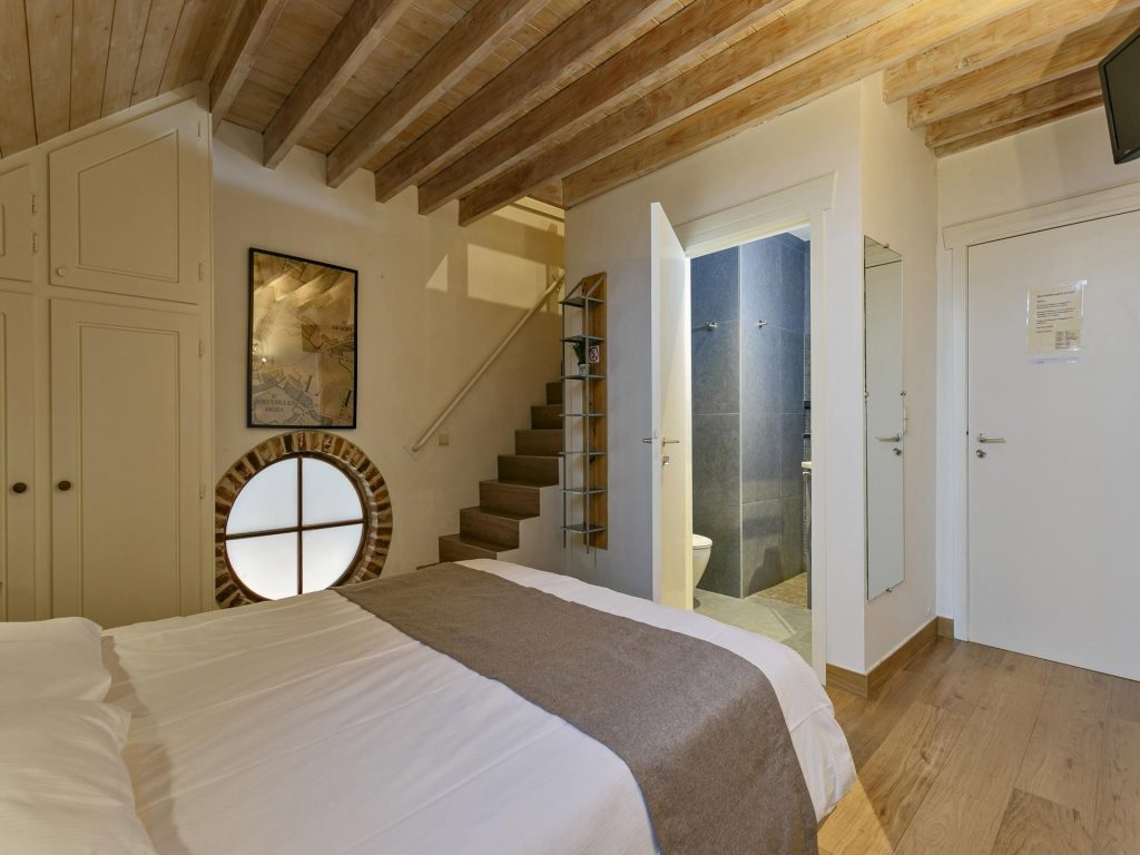 six-bed room with double bed downstairs